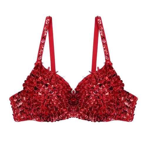 Dam BH Monokrom Paljetter Justerbara Band Bomull Polyester 1