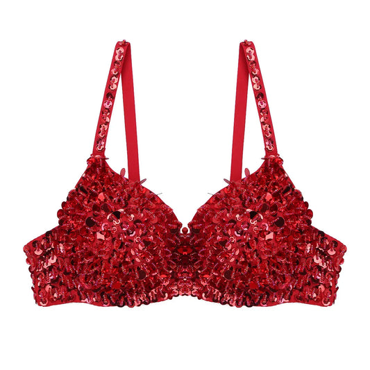 Dam BH Monokrom Paljetter Justerbara Band Bomull Polyester 1