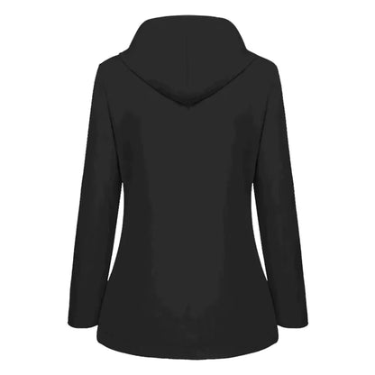 Damenjacke Wasserdicht Elegantes Design mit Verstellbarer Kapuze und Praktischen Taschen-2