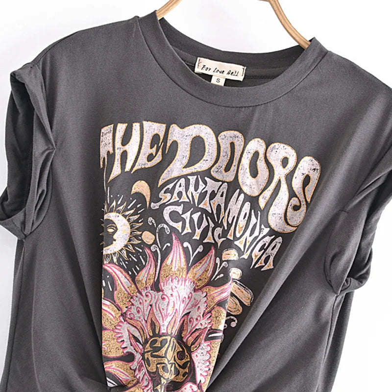 Dam T-shirt Crop Mjuk Bomull med Knutdetalj-3