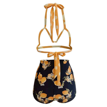 Dam Retro Bikini Halter Stil Polyester Spandex-4