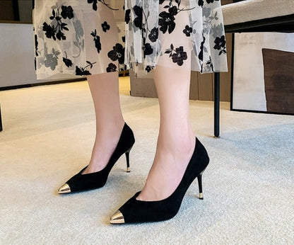 Kvinnors Pumpskor Spetsig Tå PU Material-3