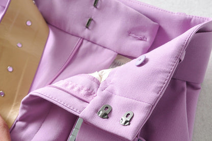 Snygga Byxor Dam Formell Ankelbyxor Polyester med Blixtlås-3