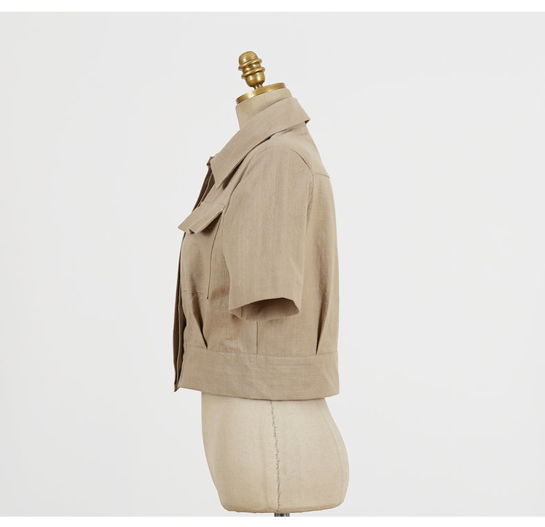 Dam Set Kortärmad Topp och Shorts Bomull Polyester-6