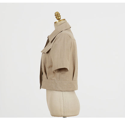 Dam Set Kortärmad Topp och Shorts Bomull Polyester-6