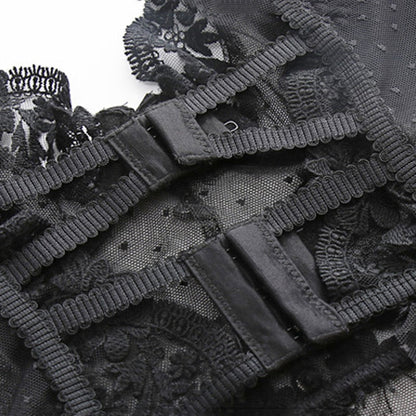 Dam Topp Spetsdetalj Polyester Spandex för Fest och Avslappnade Tillfällen-3