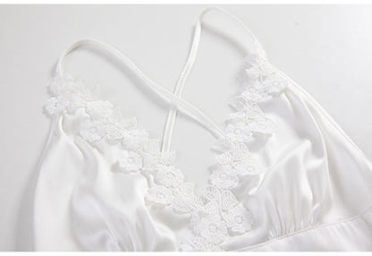 Dam Nattklänning Blommig Broderi Rayon V-Ringning-6