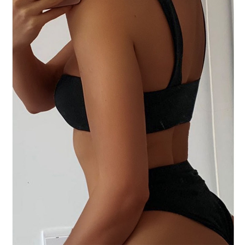 Damernas Tvådelade Bikini med Hållar-Top i Polyester-2