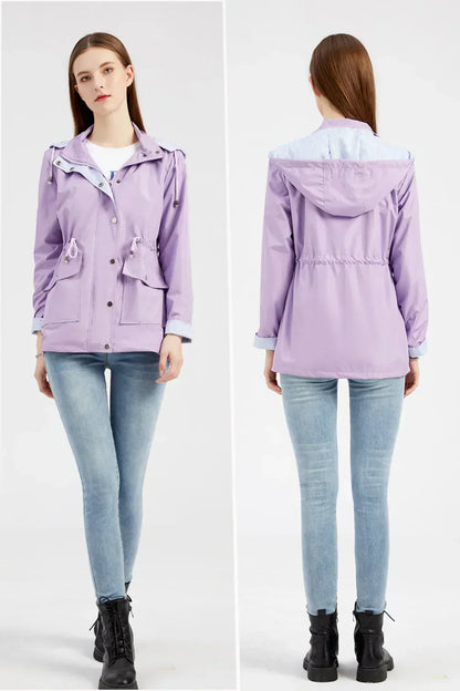 Junior Vindbrytare Jacka med Huva Vattenavvisande Polyester-4