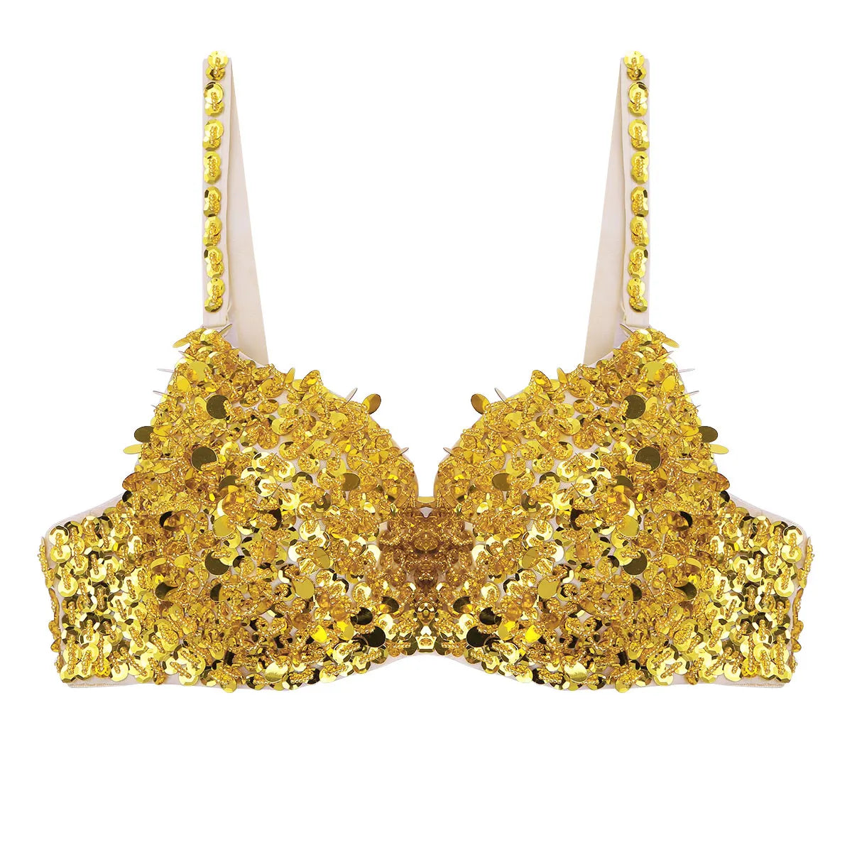 Dam BH Monokrom Paljetter Justerbara Band Bomull Polyester 11