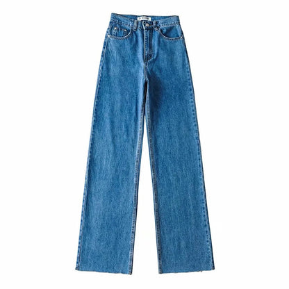 Dam Jeans Hög Midja Mjuk Bomull 8