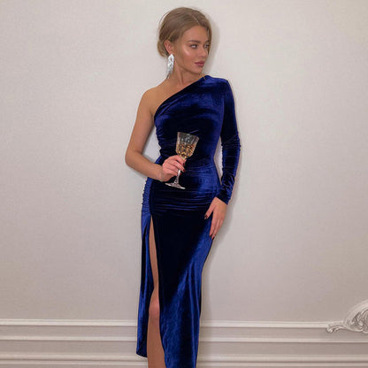 Kvinnors Aftonklänning Elegant Sammet För Formella Tillfällen-3