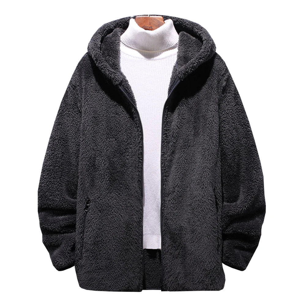 Variant image for Herrjacka Vinter Teddyjacka med Huva Mjuk Fleece-11