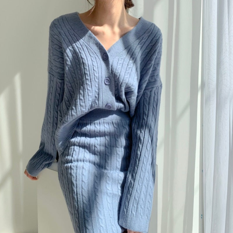 Kvinnors Rockset V-ringning Klassiska Ärmar Akryl-6