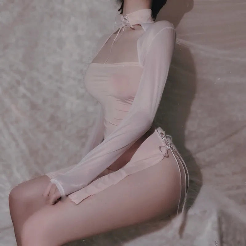 Dam Nattklänning Lång Monokrom Polyester Spandex-6