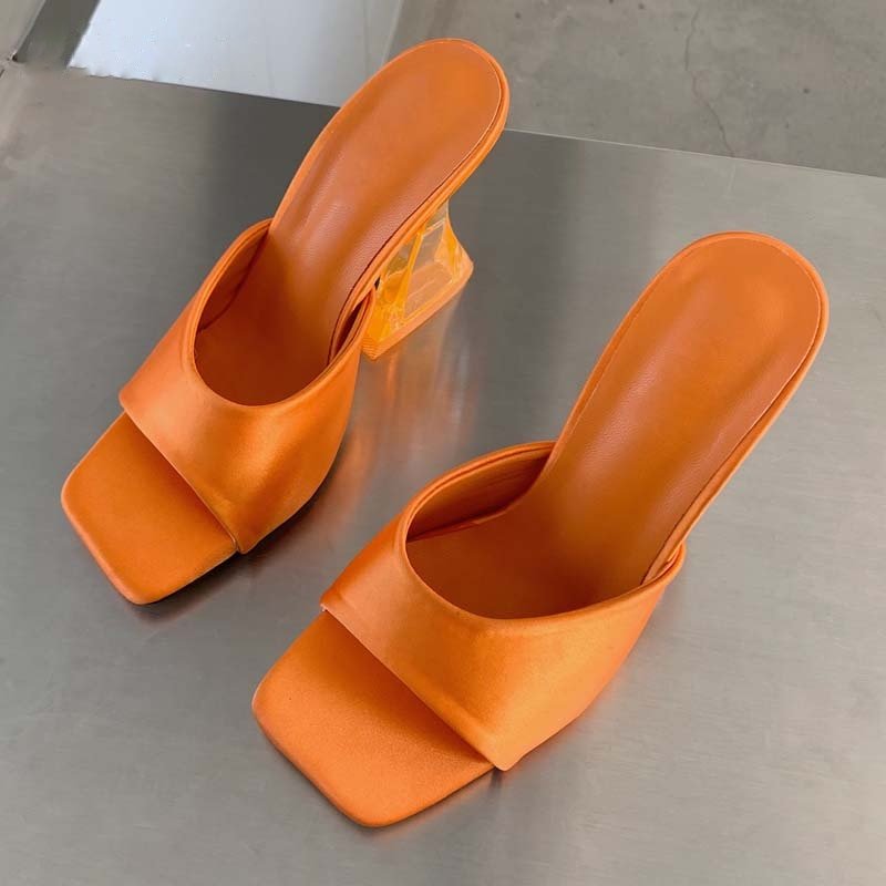 Dam Sandaler Hög Klack Siden Gummisula Elegant Design 9