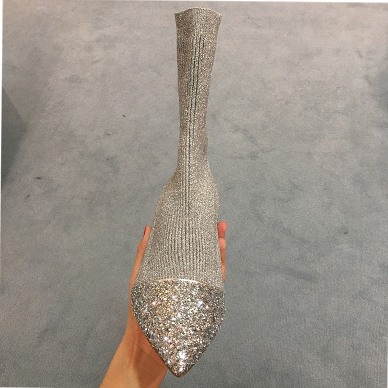 Kvinnors Ankelskor Spetsig Tå Syntetisk Material-2