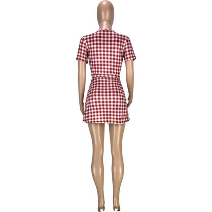 Fina Dam Klänningar A-Linje V-Hals Mini Polyester-6