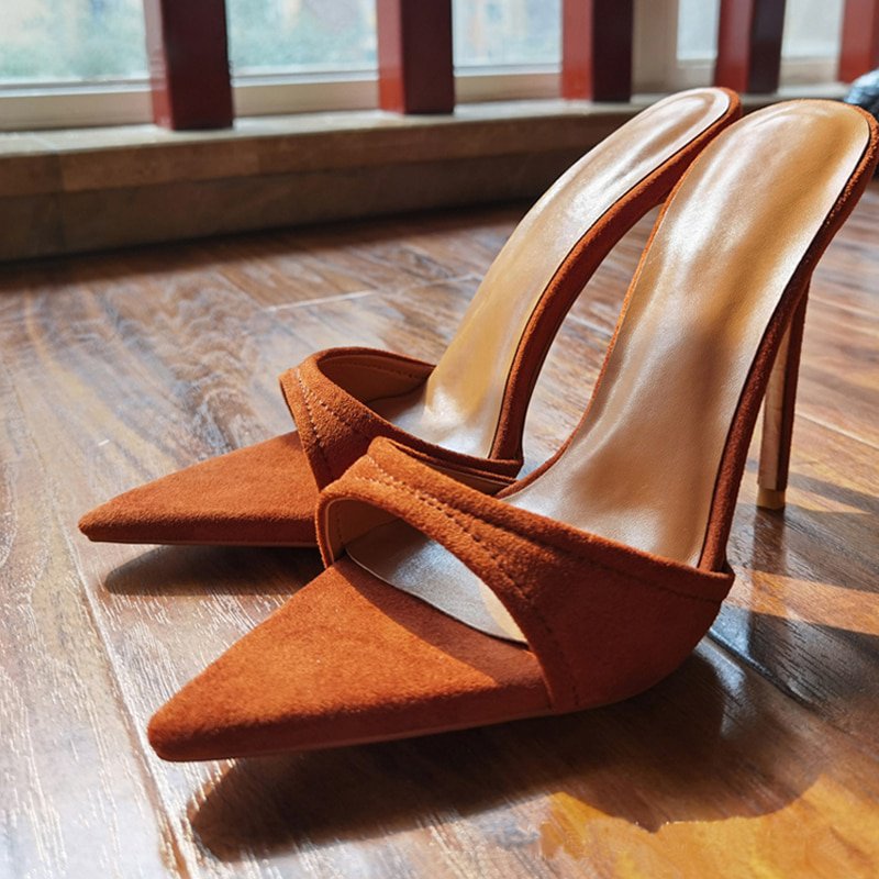 Kvinnors Stilett Sandal Flock PU 11 cm Klack-2