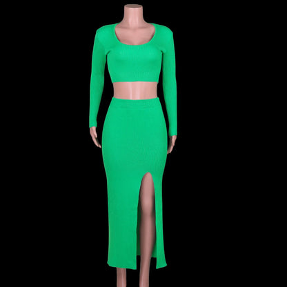 Damklänning Långärmad Midi i Bomull och Polyester-6