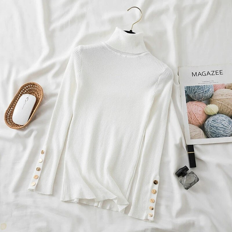 Variant image for Kvinnors Turtleneck Tröja Långa Ärmar Polyester Elasthan-5