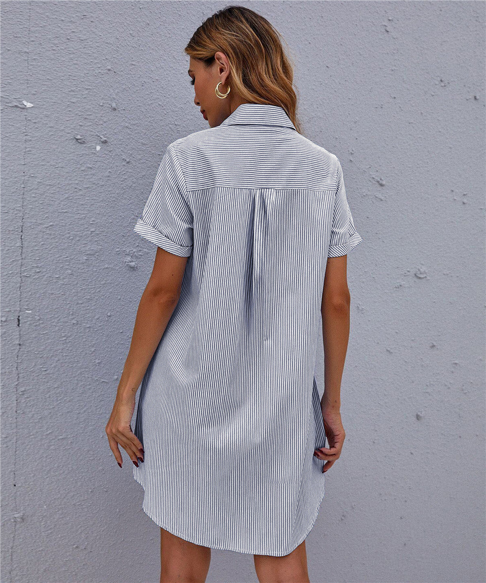 Dam Blusklänning Klassisk Silhuett Mjuk Tyg-4