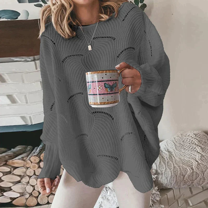 Variant image for Stickad Dam Tröja Lättviktig 100% Akryl Loose Fit-9