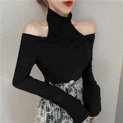 Dam Långärmad T-shirt Monokrom Jersey-4