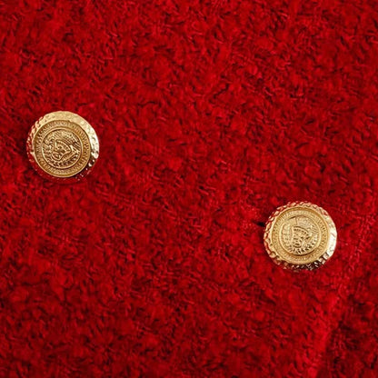 Damer Rock Set Dubbla Blazer Polyester Minikjol-4