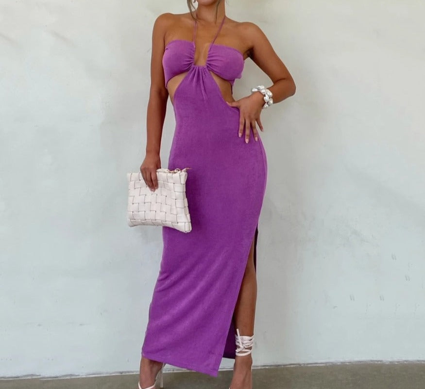 Dam Maxiklänning Mönstrad Högkvalitativt Material-6