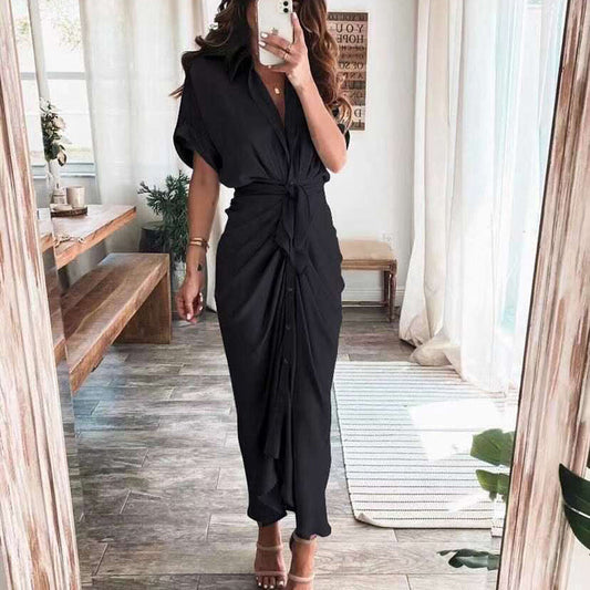 Damklänning Wrap Mjuk och Avslappnad, Multifunktionell Design i Andningsbart Material-1