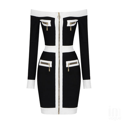 Kvinnors Axelfri Klänning Elegant Polyester 5