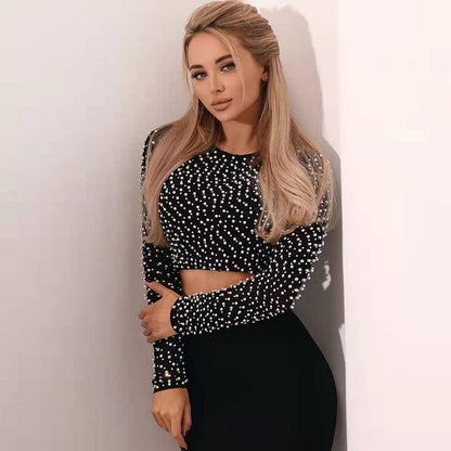 Dam Skördetopp Monokrom Polyester Spandex-2