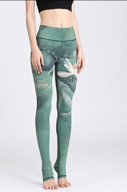 Variant image for Damleggings Blommönster Elastisk Hög Midja Polyester Elastan-1