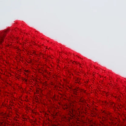 Damer Rock Set Dubbla Blazer Polyester Minikjol-5