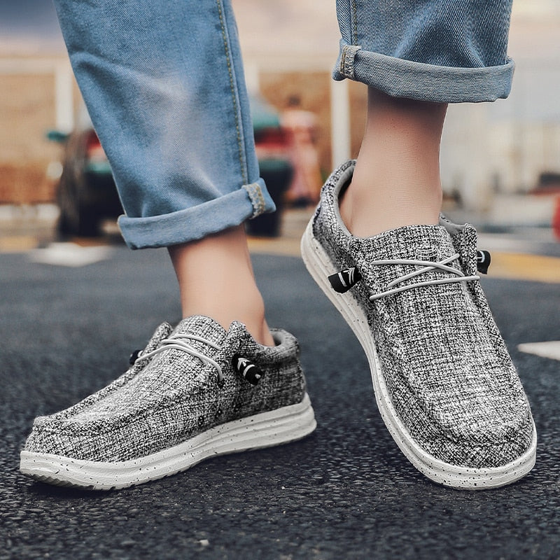 Herr Loafers Canvas Avslappnad Stil Gummisula 2