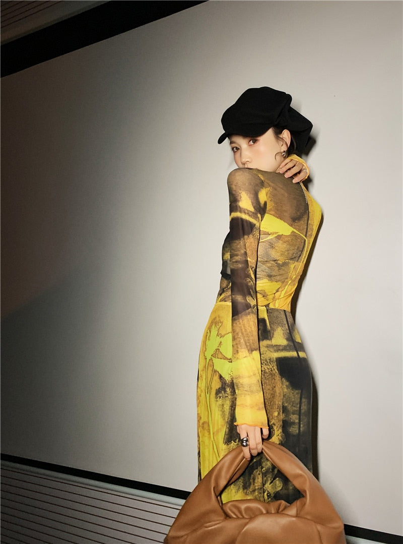 Dam Rockuppsättning T-shirt och Knälång Kjol Polyester Geometrisk Design-6