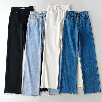Dam Jeans Hög Midja Mjuk Bomull 2