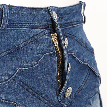 Dam Denimshorts Hängande Stil Bomull Polyester-6