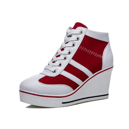 Variant image for Kvinna Kilsneaker Modern Canvas Hög Häl Komfortabel-46