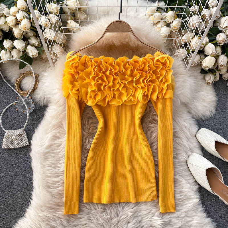 Variant image for Dam Off-Shoulder Blus Långa Ärmar Polyester Monokrom-6