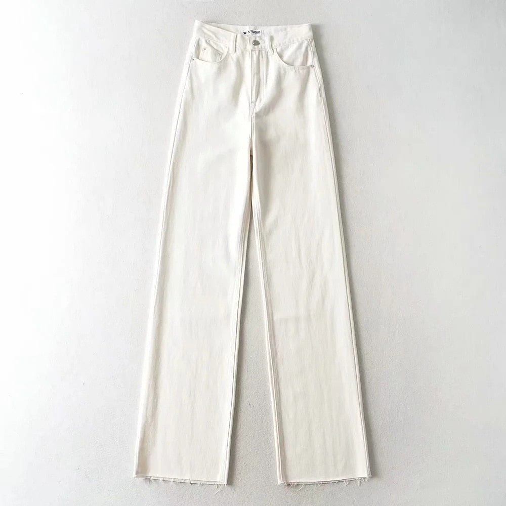 Dam Jeans Hög Midja Mjuk Bomull 10