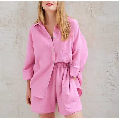 Dam Tvådelad Sommaruppsättning Mjuk Polyester-5