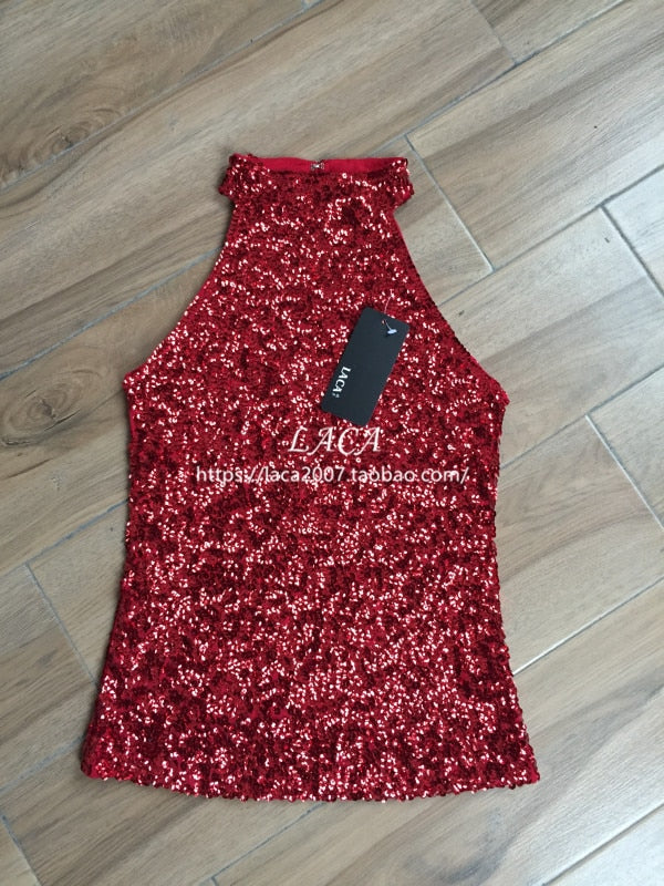 Variant image for Dam Topp Glitterdesign Kort Polyester-4