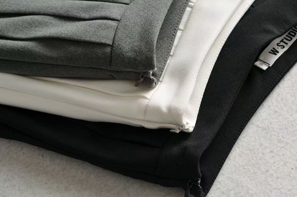 Dam Minikjol Veckad Polyester-6