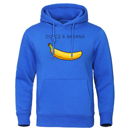 Hoodie Herr med Banantryck Lätt Passform Acetat-Bomull 12