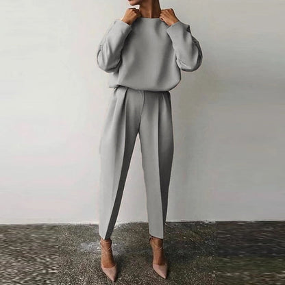 Kvinnors Tvådelad Dräkt i Polyester med Komfortabel Passform – Elegant och Modern Stil för Vardag och Fest 7