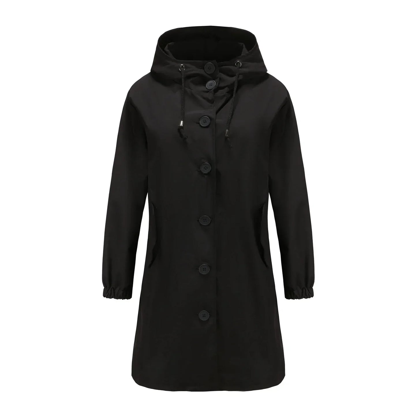 Dam Trenchcoat Vattenavvisande Klassisk Stil Långt Tyg-6