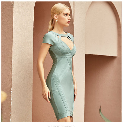 Dam Miniklänning Hål Design med Dubbel Dragkedja i Polyester-3