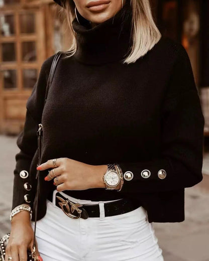 Dam Tröja Chunky Turtleneck Akryl-4